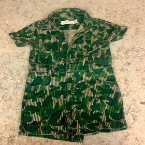 Stella McCartney Kids Camo Striped Baby Romper Size 12 months